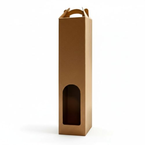 Kartondoboz boros 1 barna normál ablakos