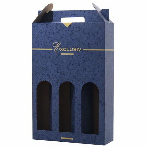 Kartondoboz boros 3-as EXCLUSIVE kék